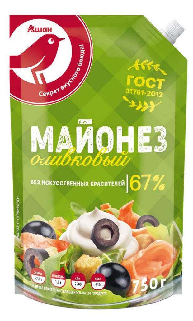 Майонез Красная птица Оливковый ГОСТ 67%, 750 мл