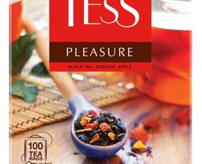 Чай черный Tess Pleasure с шиповником яблоком и тропическими фруктами, 100 шт