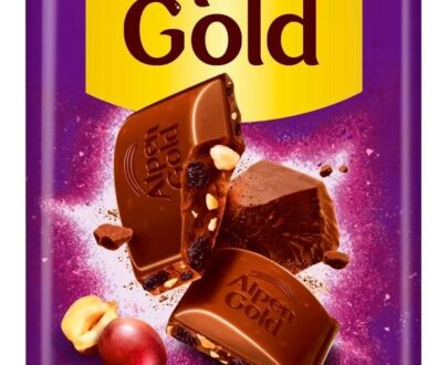 Шоколад молочный Alpen Gold с фундуком и изюмом, 80 г